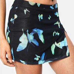 Motel Rocks Black Butterfly Miniskirt Size Small Unworn. Y2K girly skirt.